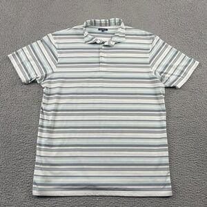 Fish Hippie Co Polo Shirt Mens XXL Blue Striped Performance Short Sleeve Stretch